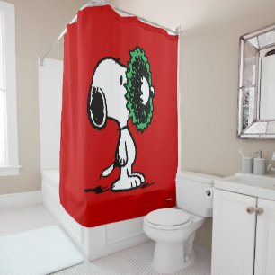Rideaux De Douche cacahuètes   Snoopy pour les fêtes