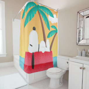 Rideaux De Douche cacahuètes   Snoopy Tropical Deco Dreams
