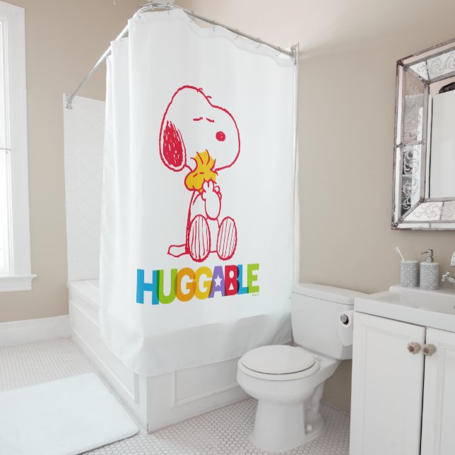 Rideaux De Douche cacahuètes | Snoopy & Woodstock Huggable (En situation)