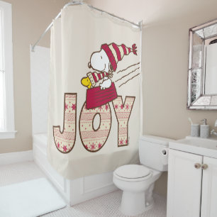 Rideaux De Douche cacahuètes Snoopy & Woodstock Joy Sled Ride
