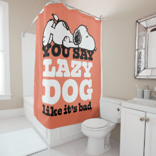 Rideaux De Douche cacahuètes   Snoopy You Say Lazy Dog Like It's Bad