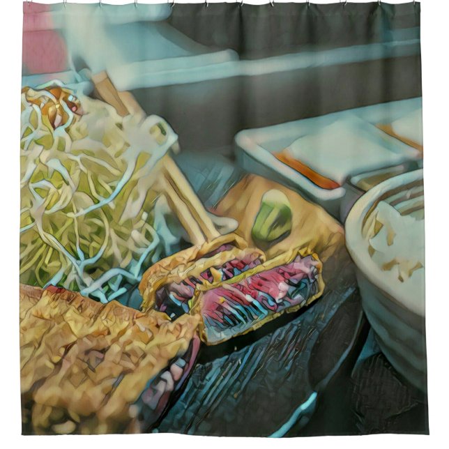 Rideaux De Douche cadeau amoureux sushi japonais (Devant)
