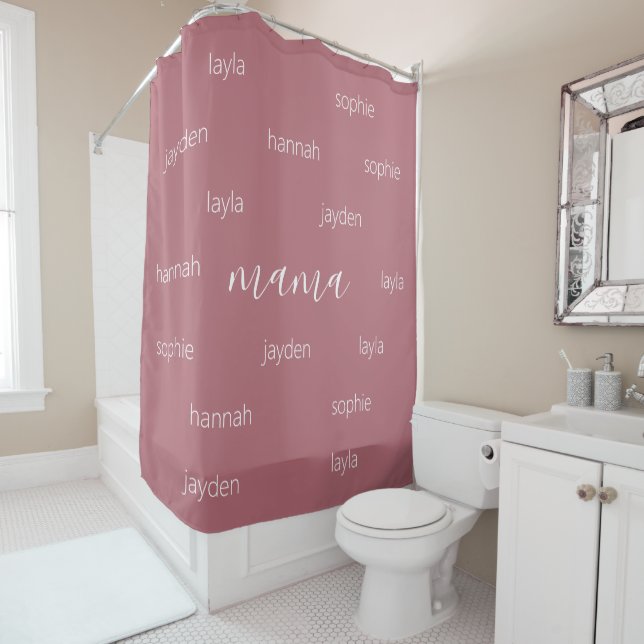Rideaux De Douche Cadeau de jour des mères personnalisées pour maman (En situation)