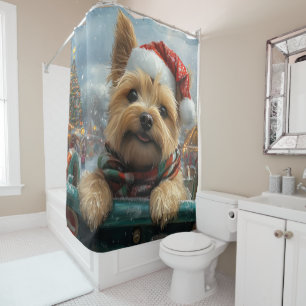 Rideaux De Douche Cairn Terrier Dog Roller Dessous de verre Noël