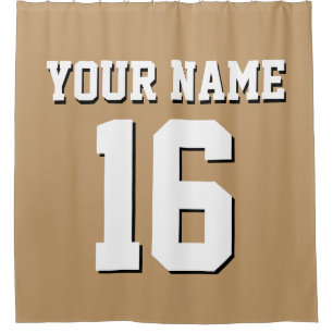 Rideaux De Douche Camel Tan White Sports Jersey Team Jersey