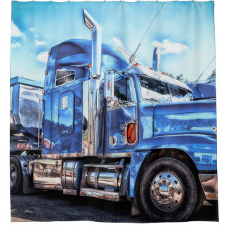 Rideaux De Douche Camion de vidange bleu