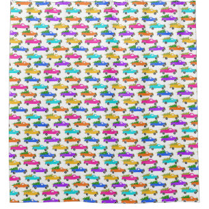 Rideaux De Douche Camion Retro Pickup Coloré Noël Noël Noël Noël Fêt