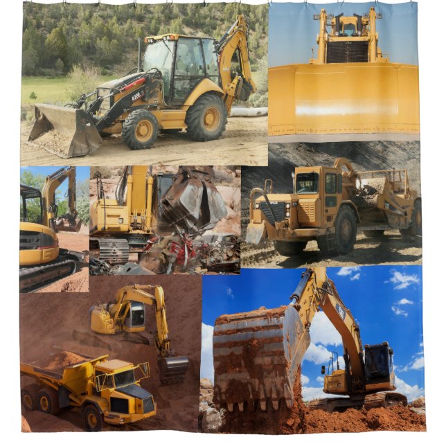 Rideaux De Douche Camions et Tracteurs de construction (Devant)