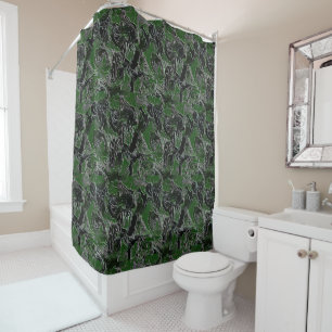 Rideaux De Douche Camo vert funky