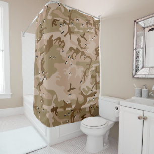 Rideaux De Douche Camouflage Désert Avec Galets, Militaire, Armée