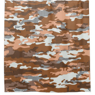 Rideaux De Douche Camouflage Polka Dot : Abstrait sans fil.