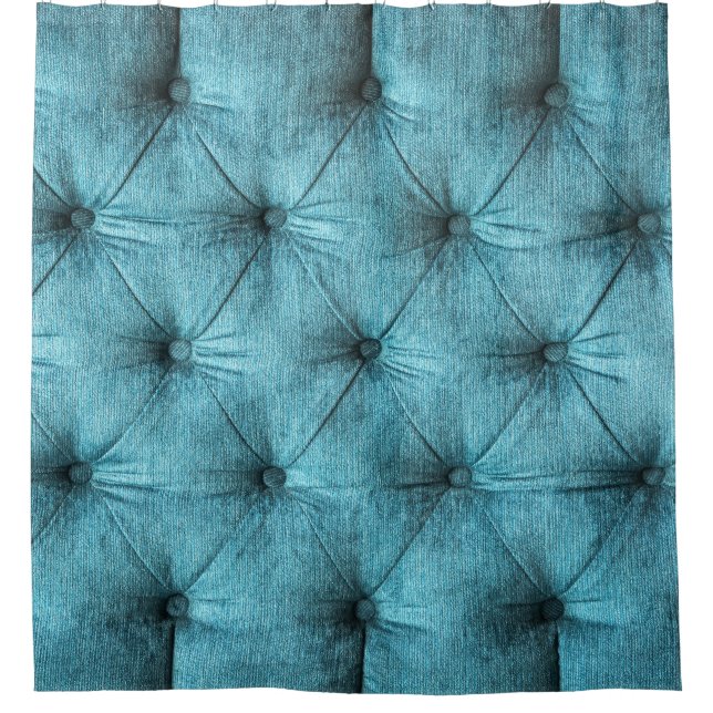 Rideaux De Douche Canapé en velours turquoise Gros plan (Devant)