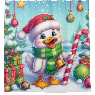 Rideaux De Douche Canard de Noël coloré mignon