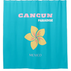 Rideaux De Douche Cancun Travel Art, Mexique Travel Art, Preppy, Ble