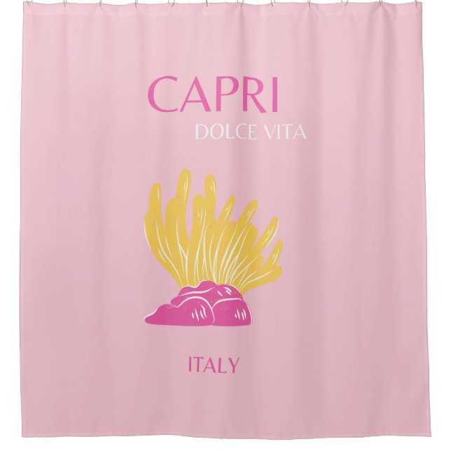 Rideaux De Douche CAPRI, Capri Travel Art, Preppy, Preppy Room, Rose (Devant)