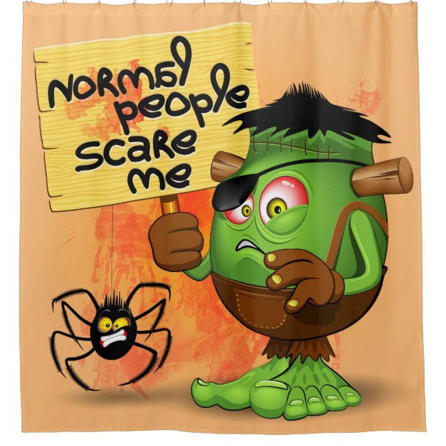 Rideaux De Douche Caractère Frankenstein de 'Normal People Scare Me' (Devant)