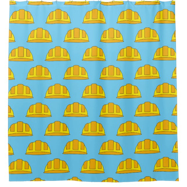 Rideaux De Douche Caricature de Casquette dur jaune (Devant)