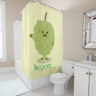 Rideaux De Douche Caricature de chérimoya à la crème anglaise