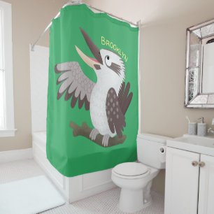Rideaux De Douche Caricature de kookaburra drôle et drôle