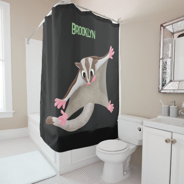 Rideaux De Douche Caricature de planeur de sucre joyeux (En situation)