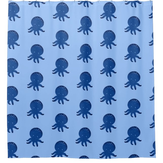 Rideaux De Douche Caricature octopus mignonne vieux papier (Devant)