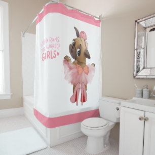 Rideaux De Douche Carlin chiot en Tutu rose animal chien fille