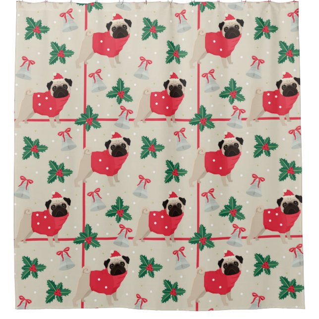 Rideaux De Douche Carlin de Noël Motif (Devant)