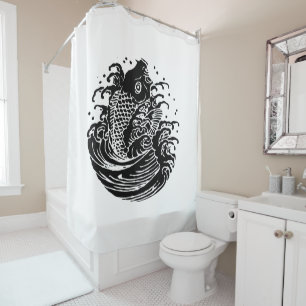 Rideaux De Douche Carpe et eau
