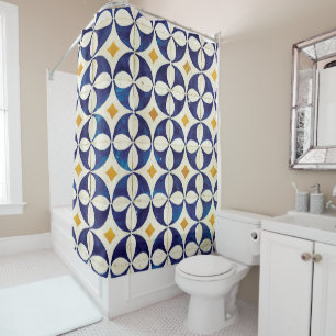 Rideaux De Douche Carreaux portugais - Azulejo Motif Design