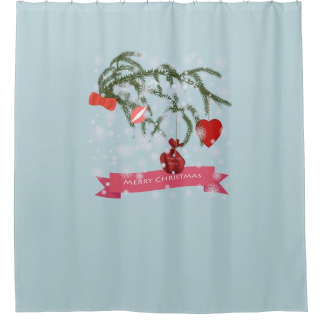 Rideaux De Douche Carrelage en céramique de Noël (Devant)