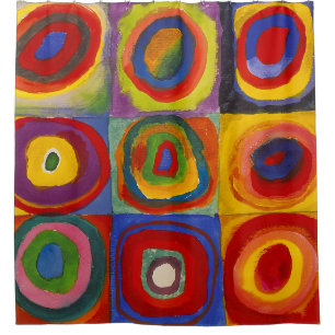 Rideaux De Douche Carrés avec cercles concentrés   Kandinsky  