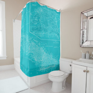 Rideaux De Douche Carte bleue du Cuba