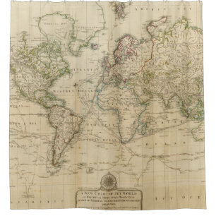 Rideaux De Douche Carte couleur de main du monde
