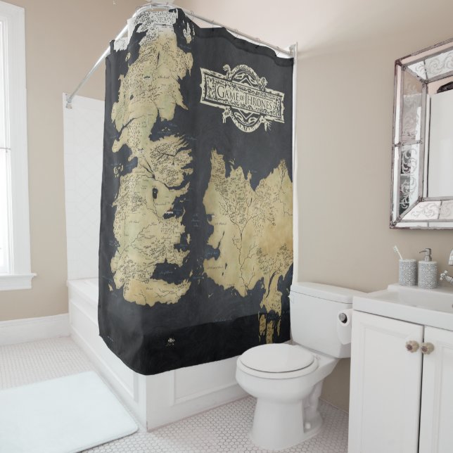 Rideaux De Douche Carte de Westeros (En situation)