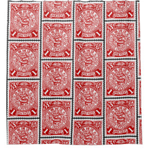 Rideaux De Douche Carte postale Dragon Design Timbre Page Chinoise a
