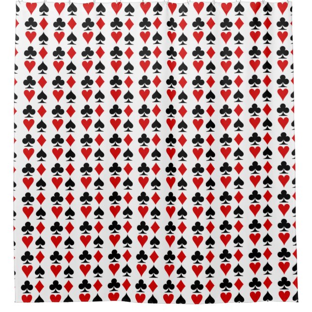 Rideaux De Douche Cartes de jeu rouge noir (Devant)