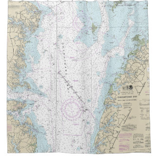 Rideaux De Douche Cartes nautiques Wolf Trap to Smith Point