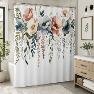 Rideaux De Douche Cascade Florale Bohème Pastel