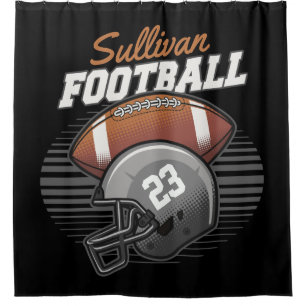 Rideaux De Douche Casque Numéro d'équipe du joueur de football perso