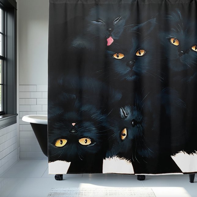 Rideaux De Douche Cat noir (Créateur téléchargé)