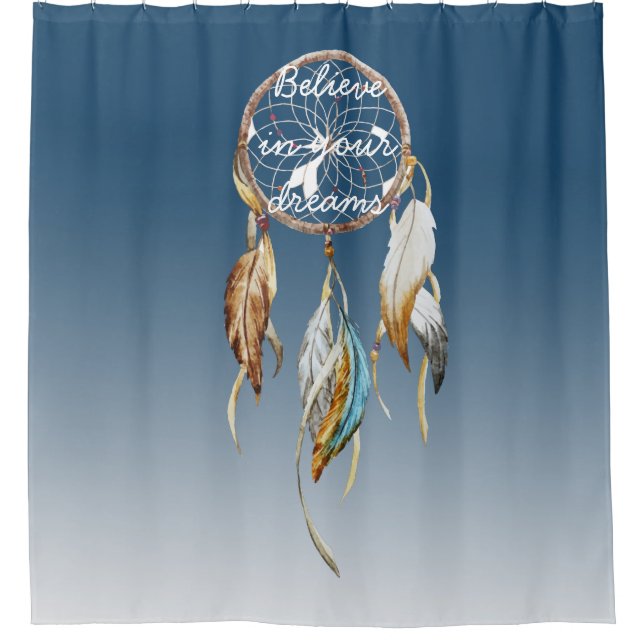 Rideaux De Douche Catcher de rêve bleu Brown Turquoise (Devant)