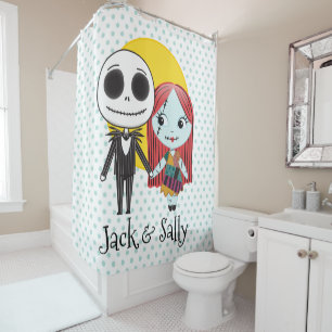 Rideaux De Douche Cauchemar avant Noël Jack et Sally Emoji