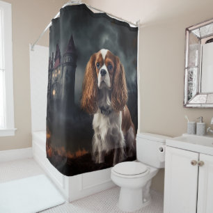Rideaux De Douche Cavalier King Charles Spaniel Halloween effrayant