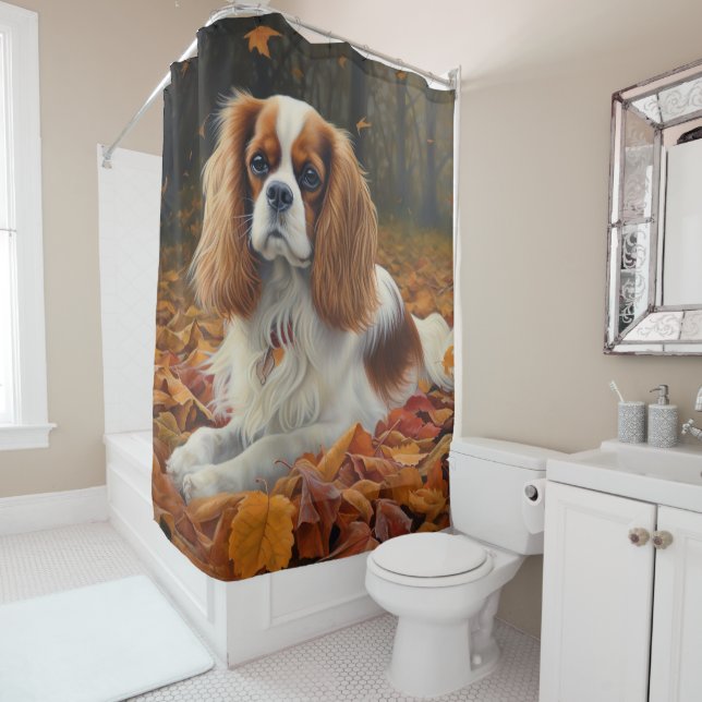 Rideaux De Douche Cavalier King en automne Feuilles automne Inspirat (En situation)
