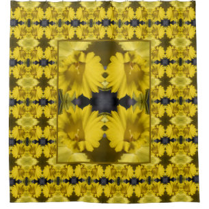 Rideaux De Douche Centre de la jonquille jaune Abstrait Floral