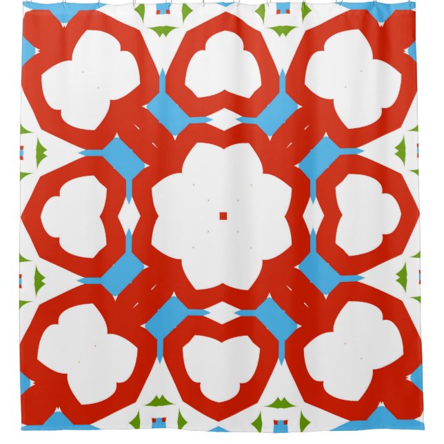 Rideaux De Douche céramique mexicaine ancienne talavera. Design grap (Devant)