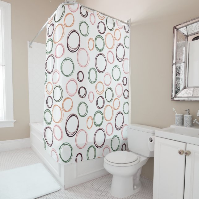 Rideaux De Douche Cercles Boho (En situation)