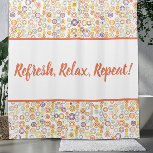 Rideaux De Douche Cercles d'automne modernes du milieu du siècle (Créateur téléchargé)