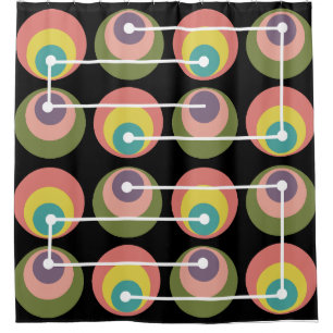Rideaux De Douche Cercles du milieu du siècle multicolores