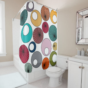 Rideaux De Douche Cercles modernes du milieu du siècle